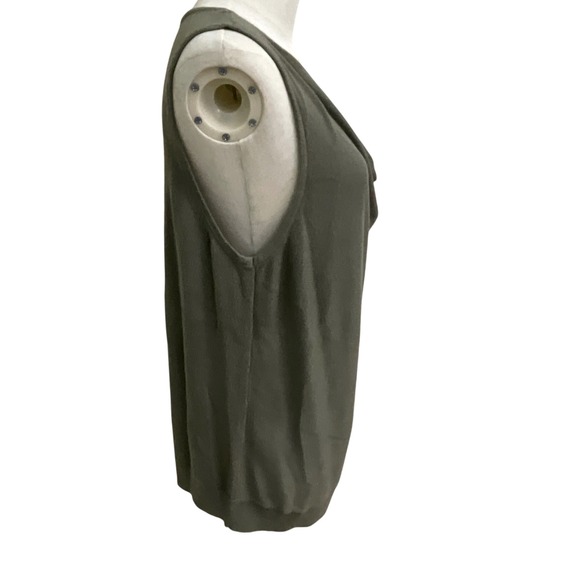 Chicos Women's Sleeveless Top Cowl Neck Olive Green Knit Tank Blouse‎ Size 3 - Picture 4 of 6